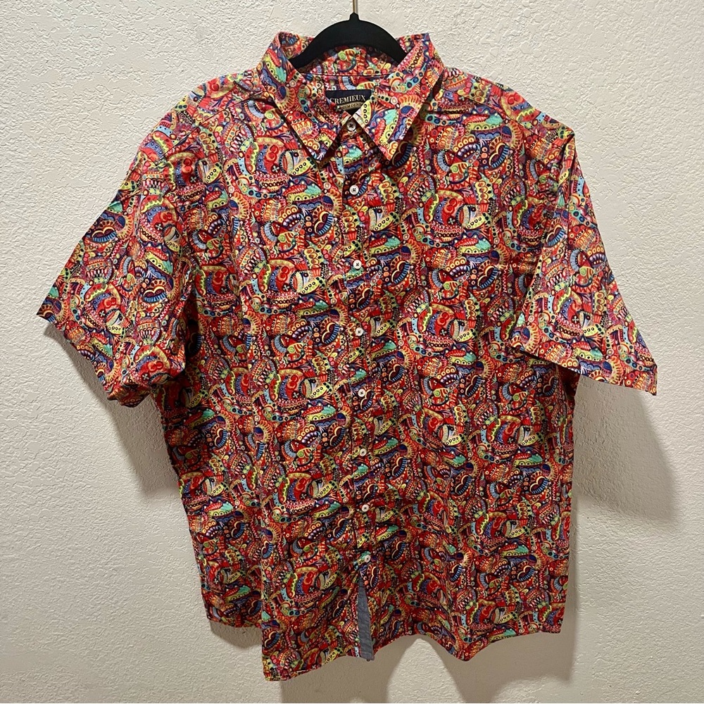 Daniel Cremieux Premium Denim Modern Paisley Stretch Button Front Woven Shirt59.